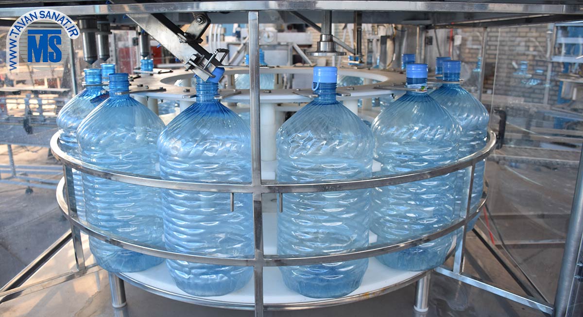 دستگاه فیلر مایعات روتاری مخصوص گالن آب آشامیدنی 